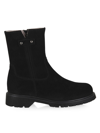 La Canadienne Hunter Shearling Lined Suede Bootie In Black