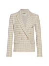 L AGENCE WOMEN'S KENZIE CHECK DOUBLE-BREASTED BLAZER