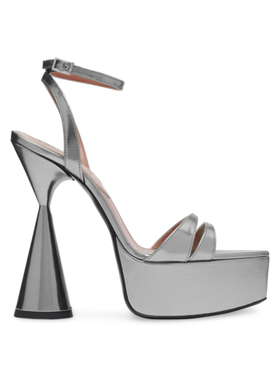 D’accori Women's Ella 130mm Sculpted Platform Sandals In Silver