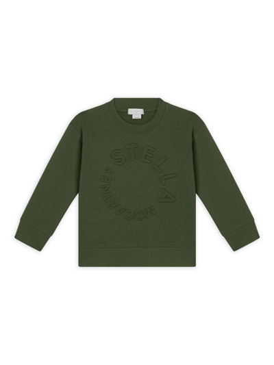 Stella Mccartney Kids' Logo-embroidered Cotton Sweatshirt In Green