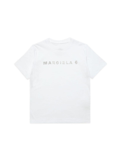 Mm6 Maison Margiela Logo Cotton Jersey T-shirt In White