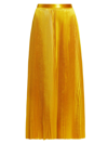 Ulla Johnson Rami Pleated Midi Skirt In Yellow Gold Polyester In Sunsprite