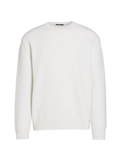 Zegna Foliage Melange Oasi Cashmere Crewneck Sweater In White