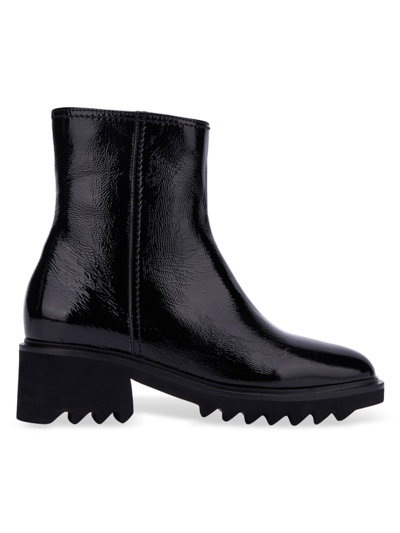 Aquatalia Saundra Leather Zip Ankle Boots In Black