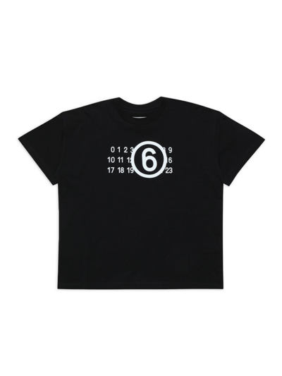 Mm6 Maison Margiela Little Kid's & Kid's Logo Crewneck T-shirt In Black