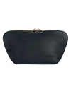 Kusshi Vacationer Leather Makeup Bag In Black Cool Grey