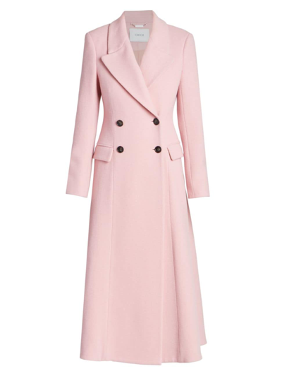 Erdem Double-breasted Wool-cashmere Longline Coat In Pink