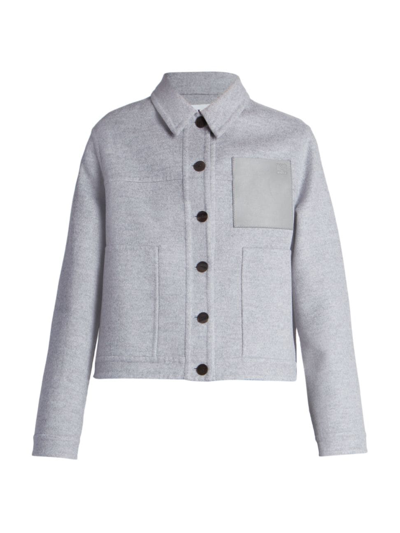 Loewe Women's Workwear Wool Jacket In Grey Melange