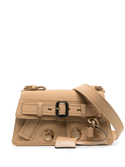 Moschino Trench-style Cotton-blend Crossbody Bag In Neutrals