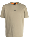 Hugo Boss Logo-print Crew-neck T-shirt In Green