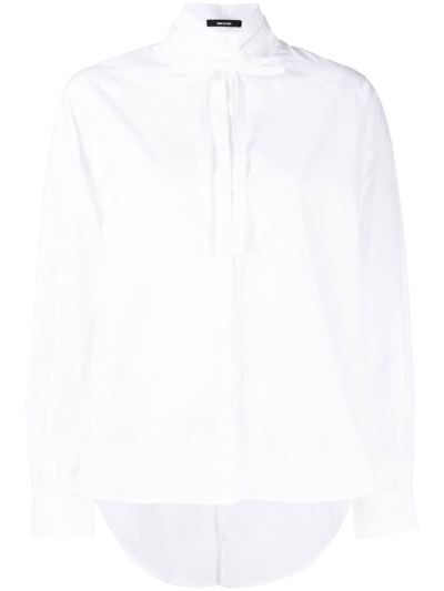 Isabel Benenato Long-sleeve Cotton Shirt In White