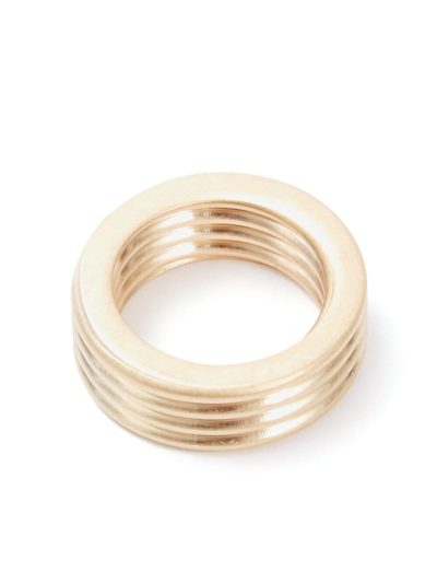 Maison Margiela Polished Ribbed Ring In Yellow