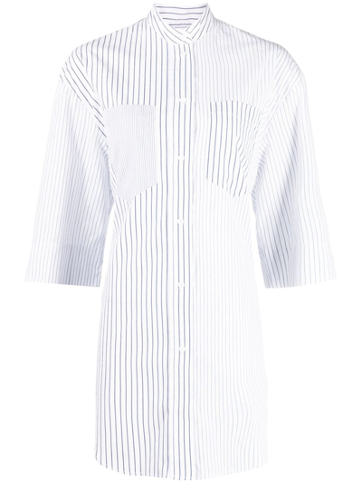 Lee Mathews Rhodes Striped Cotton Shirt In White