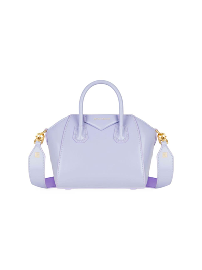 Givenchy Antigona Toy Mini Leather Shoulder Bag In Lavender