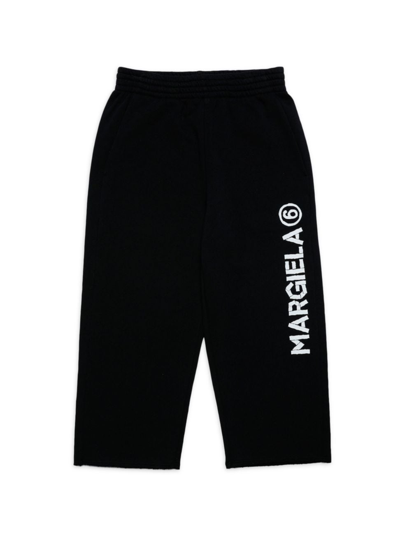 Mm6 Maison Margiela Kids' Logo Cotton Jersey Sweatpants In Black
