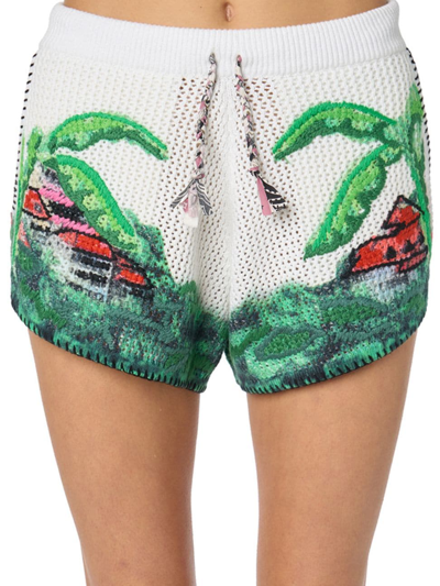 Amiri Eden Rock Drawstring Crochet Shorts In Multicolor