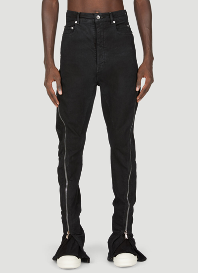 Rick Owens Drkshdw Zip-detail Slim-fit Jeans In Black