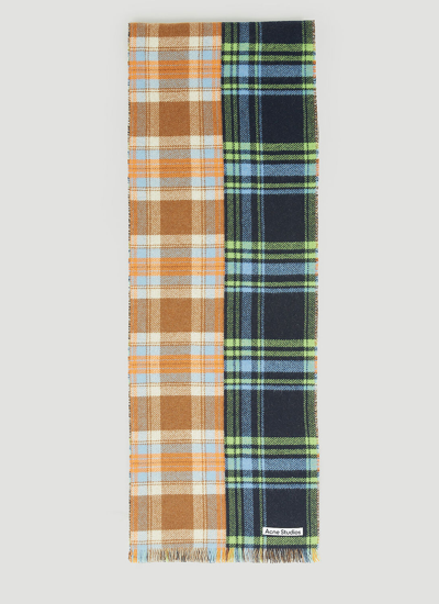 Acne Studios Check Wool Scarf In Multicolour