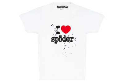 Pre-owned Sp5der I Heart  Baby Tee White