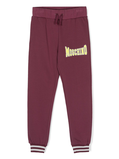 Moschino Kids' Logo-print Track Trousers In Pink