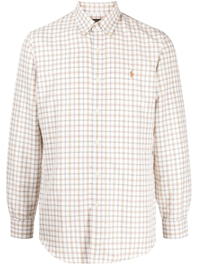 Polo Ralph Lauren Check-patterned Long-sleeve Shirt In Brown
