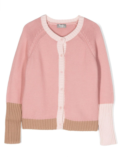 Il Gufo Kids' 针织棉开衫 In Pink