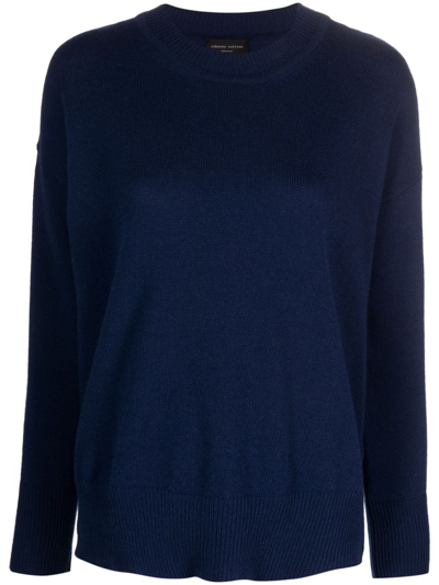 Roberto Collina Crew-neck Knitted Jumper In Blue