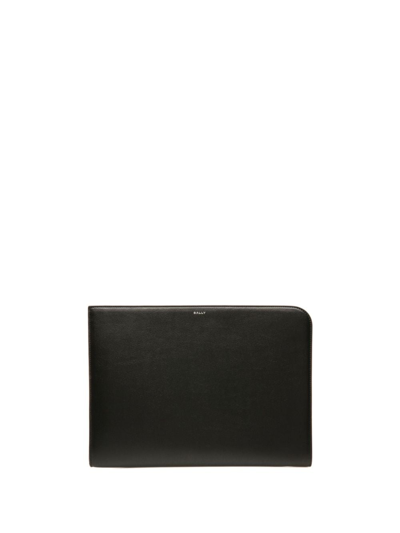 Bally Banque Necessaire Leather Laptop Bag In Black