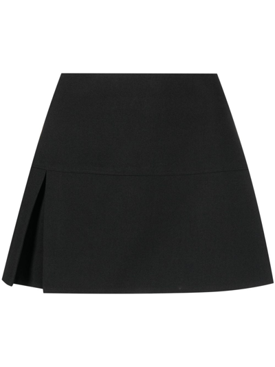 Shushu-tong Wool-blend A-line Miniskirt In Black