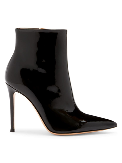 Gianvito Rossi Women's Avril 105mm Patent Leather Ankle Booties In Black