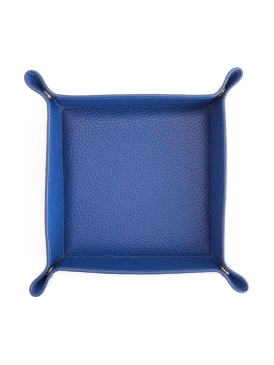 Royce New York Travel Leather Catchall Valet Tray In Cobalt Blue