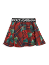 DOLCE & GABBANA LITTLE GIRL'S & GIRL'S SCUBA TARTAN ROSE SKIRT