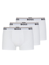 Hugo Boss Three-pack Of Stretch-cotton Trunks With Logo Waistbands In White