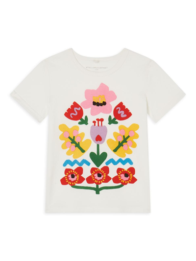 Stella Mccartney Little Girl's & Girl's Folk Flowers Graphic T-shirt In White