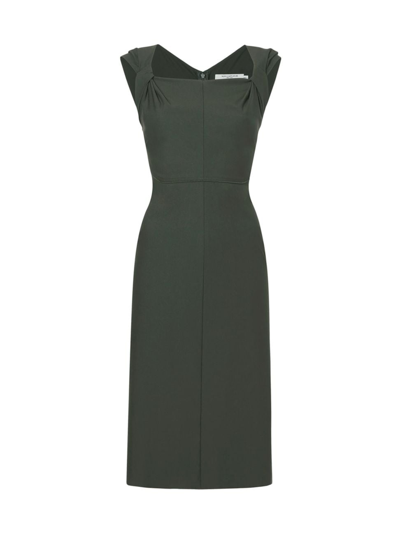 M.m.lafleur The Charlene Dress - Stretch Crepe In Dark Aloe