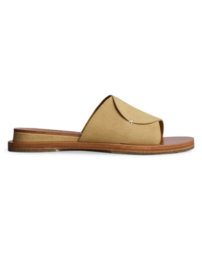 Rag & Bone Beau Leather Flat Slide Sandals In Dune