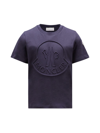 Moncler Little Boy's & Boy's Embossed Logo T-shirt In Navy