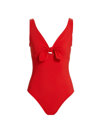 Karla Colletto Swim Women's Basics V-neck Low-back One-piece Swimsuit In Cherry