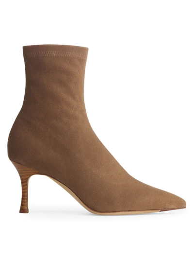 Rag & Bone Brea Suede Stiletto Ankle Booties In Camel