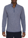 Robert Graham Cariso Heathered Quarter Zip Pullover In Navy