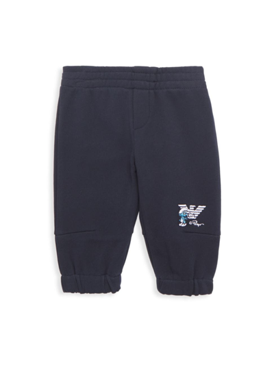 Emporio Armani Baby Boy's Logo Smurf Jogger Sweatpants In Navy