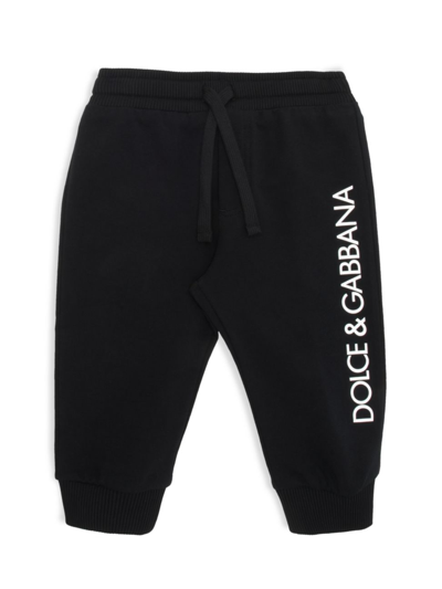 Dolce & Gabbana Baby Boy's St. Cartina Logo Sweatpants In Black