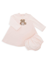 DOLCE & GABBANA BABY GIRL'S LEOPARD EMBROIDERY DRESS & BLOOMERS