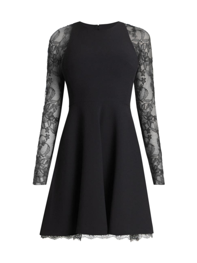 Giambattista Valli Women's Lace-embellished Knee-length Dress In Black