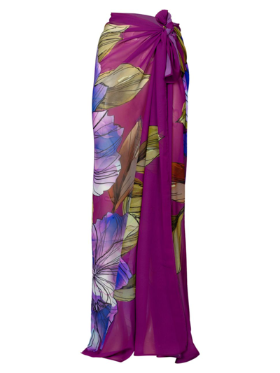 Gottex Swimwear Women's Wild Flower Cover-up Dress In Plum Multi