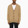 Maison Margiela Camel Wool Cardigan Men In Cream
