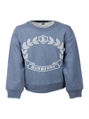 BURBERRY CREWNECK SWEATSHIRT IN COTTON JERSEY WITH WHITE LOGO PRINT ON THE FRONT