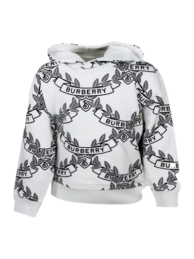 Burberry Kids' Cotton Sweatshirt With Hood In White