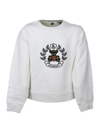 BURBERRY CREWNECK SWEATSHIRT IN COTTON JERSEY WITH CLASSIC CHECK TEDDY BEAR PRINT ON THE FRONT
