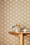 Lingua Franca Crochet Lace Flowers Wallpaper In Beige